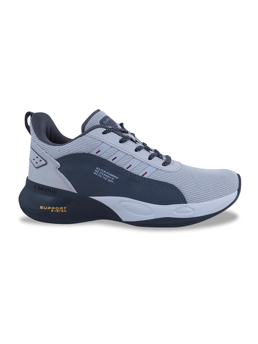 Campus NORTH PLUS Black Men's Running Shoes | Air Capsule Cushioning | Memory Foam Insole | Lace-Up Sports Shoes