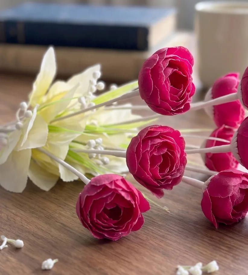 Artificial Flower Bouquet with Decorative Ceramic Pot