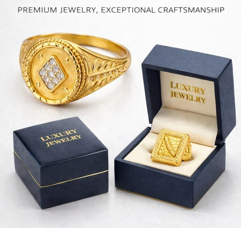 Premium and elegant gold pleated ring