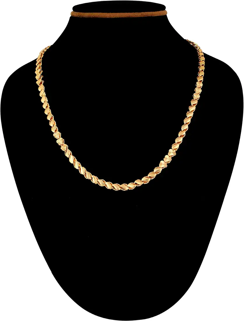 Gold Plated Designer Twisted Link Chain Necklace for Women | Elegant Party & Daily Wear Jewellery