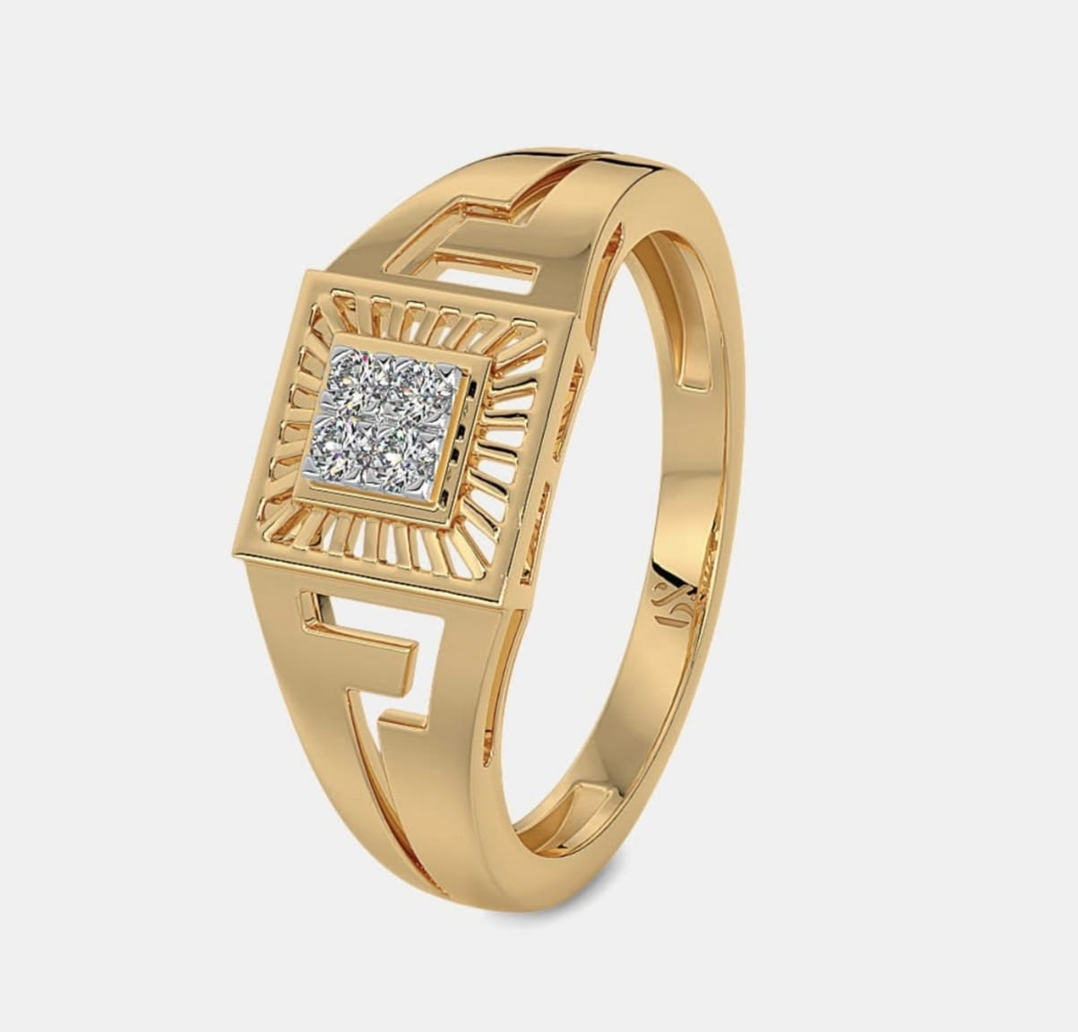 Elegant gold pleated ring